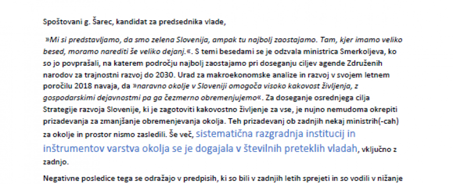 šarec-pismo