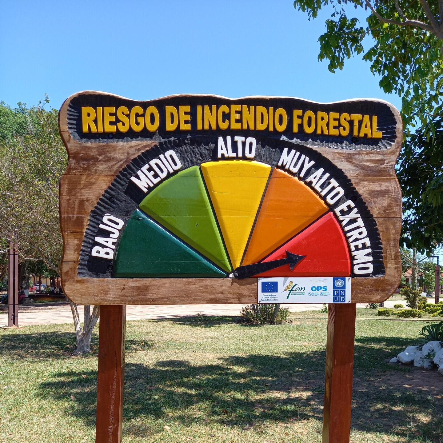 San Jose - tabla, ki označuje stopnjo tveganja za požare