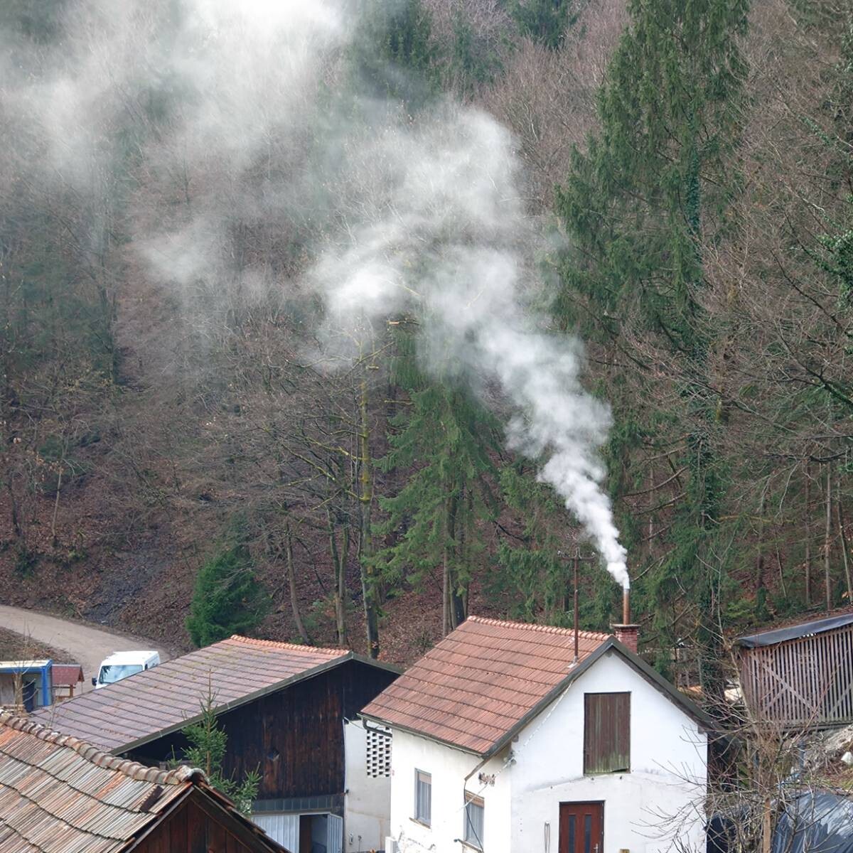 kurjenje, dimnik, delci, onesnažen zrak